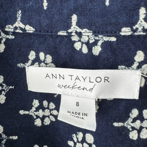 EUC! Ann Taylor Weekend Collection Petaled Wrap Shirtdress | Size 8 - Picture 4 of 9